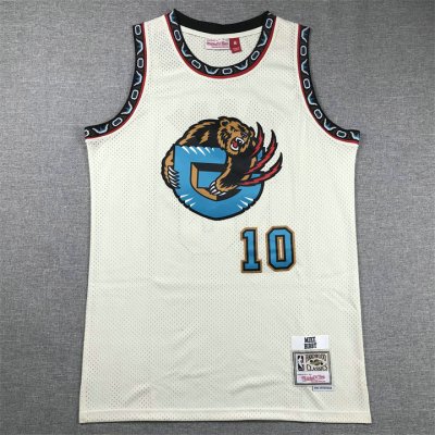 NBA 10 Bibby Memphis Grizzlies Maillot crème brodé